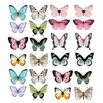 32Pcs Elegante Simulado de la Mariposa de la Tarjeta de Flor en Tres dimensiones Embalaje Ramo de la Envoltura de la Decoración de la Mariposa de Papel