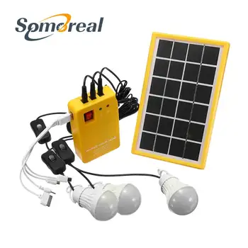 3Bulbs Solar de las Luces y de la Energía Solar el Panel Solar de la Lámpara Ajustable enerator Kit de Interior/al aire libre Cargador USB Recargable Solar de la Lámpara de Kits de