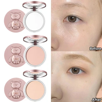 3Colors Lindo Oso de Maquillaje en Polvo Suelto Impermeable Duradera de Control de Aceite de Prensa de Polvo Mate de la Luz de la Naturaleza Transpirable coreana de Cosméticos