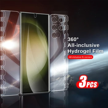 3PCS cobertura Completa de Hidrogel de Cine Para Samsung Galaxy S23 Ultra S 23 Además de Protector de Pantalla Frontal parte Posterior de la Mariposa de la Película S23Ultra 5G