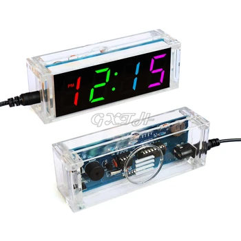 4 En 1 Tubo Digital Reloj de Electrónica DIY Kit de LED de la Temperatura Visualización de la Semana Conjunto de Componentes de Soldadura Experimento