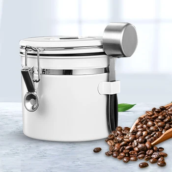 40/50/60 OZ de Café Recipiente de Acero Inoxidable 304 Hermético Tarro de Café con la taza de CO2 Liberando Válvulas por Motivos de Granos de Café de Té