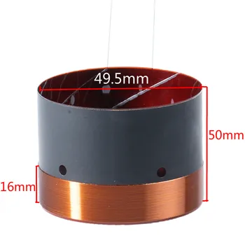 49.5 mm Bajo de la bobina del Woofer del Altavoz Reparación de Piezas de 50 Core Negro Redondas de aluminio, Alambre de Cobre de 2 capas de alta Potencia de Buena Calidad 2pcs