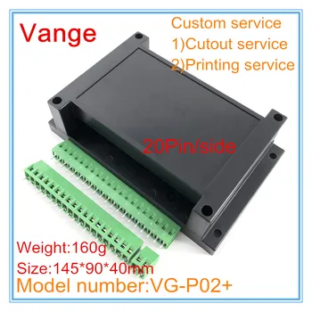 4pcs/lot PLC de control de la caja de salida 145*90*40 mm plástico ABS proyecto de cuadro de caso con bloque de terminales