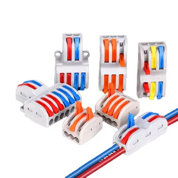 5/10Pcs Conector del Cable de Rápidos Bloque de Terminales de Crimpar Terminales Conductor Compacto Plug-in Fija el Tipo de Conector del Cable de