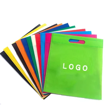 500pcs Personalizados Personalización con el Logotipo Ecológico No Tejidas Bolsas troqueladas Mango Bolso de Empaquetado para el Embalaje/Regalo/Almacenamiento