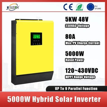 5KW 48V 230V Híbrido Solar del Inversor de 450Vdc PV MPPT Solar Cargador de 80A Cargador de Batería Con Función Paralela