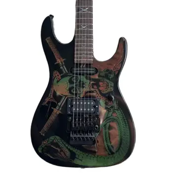 6-división de cuerdas de guitarra eléctrica, en forma de serpiente, pintados a mano, cuerpo, imagen real de envío, personalizable, envío gratis a casa