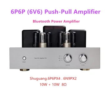6P6P (6V6) Push-pull Tubo Electrónico del Amplificador, equipo de alta fidelidad Puro Tubo Electrónico Bluetooth Amplificador de Potencia