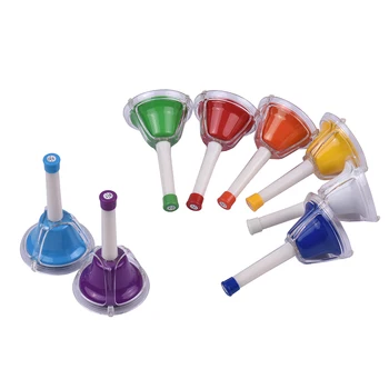 8 Nota Diatónica de Metal de la Campana de Colorido de la mano de bell de la Mano de Percusión Campanas Kit Musicales de Juguete para los Niños los Niños para el Aprendizaje Musical