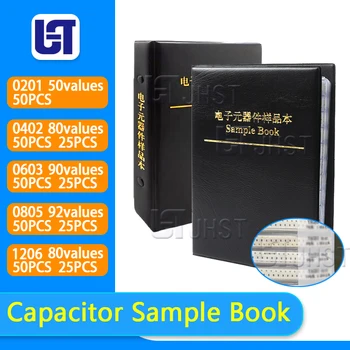 80/90/92values 25 pcs a 50 pcs Kit de Condensadores SMD Capacitor Libro de la Muestra 0201 0402 0603 0805 1206 Chip Surtido Pack