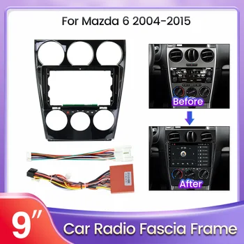 9 pulgadas de Radio de Coche de la Fascia Marco Para Mazda 6 2004-2015 GPS del DVD de la MP5 Reproductor Multimedia Tablero de Doble Din Marco Integrado en el cable de Alimentación