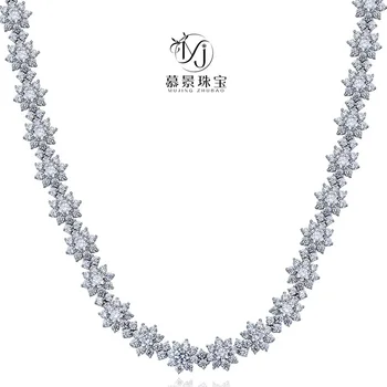 925 de plata de alto carbono de diamante, girasol clavícula cadena femenina de inserción, en línea popular, de moda y atmosférica de estilo,