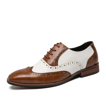 Abarcas de cuero para los Hombres de la Moda de la Fiesta de la Boda de los Hombres Zapatos de Vestir de diseño italiano Masculino Drivng Formal Zapatos de cordones Hombres Oxford,