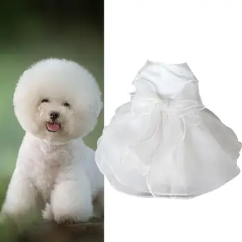 Acogedor Mascota Vestido de Novia Elegante Perro Falda Super Suave Lavable Verano Perro de Dos patas Ropa