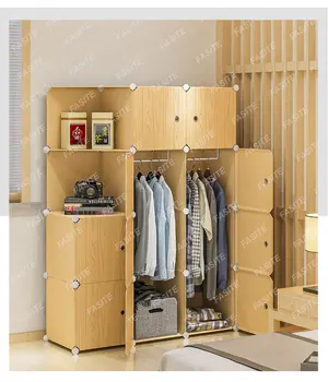 Ahorro de espacio en el pequeño armario de gran capacidad simple de un dormitorio de la vivienda de alquiler casa de dormitorio moderno simple ensamblaje de almacenamiento
