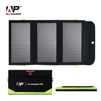 ALLPOWERS Plegable al aire Libre del Panel Solar 5V 21W Integrado en 10000mAh Batería USB Tipo-C Cargador Solar Portátil para el Teléfono Móvil