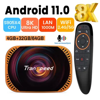 Amlogic S905X4 X4 8K 3D Android 11.0 Caja de TV HDR10+ LAN1000M BT4.0 2.4 G&5.8 G wi-fi Rápida Media Player Set top box