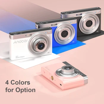 Andoer 4K Cámara Digital Video Camcorder 50MP 2.88 Pulgadas de Pantalla IPS de Enfoque Automático Flash 2*Baterías de Regalo de Navidad para los Niños Adolescentes