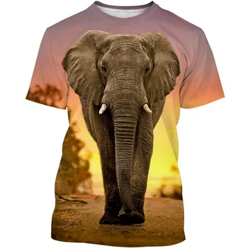 Animal Elefante Harajuku Estilo de Impresión de las Mujeres de los Hombres en 3D T-Shirt Niños en Verano para Adultos Fresco Camiseta al aire libre, Casual, Ropa Deportiva Camiseta