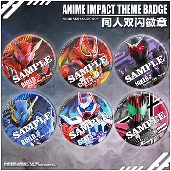 Anime Kamen Rider DECADE W CONSTRUIR MK2 JOKER Cosplay de dibujos animados Insignia del Botón de Broche de Alfileres de la Ropa de la Bolsa de Decoración de Recogida de Juguetes