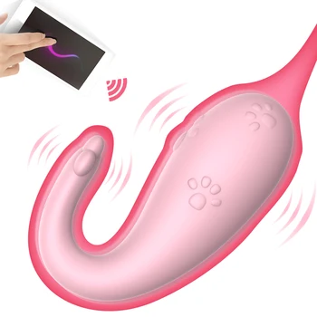 APLICACIÓN Bluetooth Inalámbrico de Control Remoto Huevo Vibrador De 8 Velocidades de Silicona Vibrador del G-punto del Masaje de los Juguetes Sexuales para la Mujer de Larga Distancia