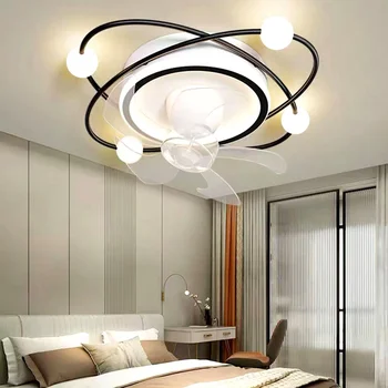 Araña de Luces de Nueva 2023 Habitación Nórdicos led decorativa Colgante lámparas ventilador habitación con ventilador de Techo con luz led y el control de la iluminación