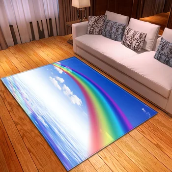 Arco iris 3D Impreso Alfombras Para Sala de estar de la Casa de Gran Alfombra Preciosa Habitación de los Niños Área de Juego de Alfombras de Dormitorio juvenil de Rastreo del Piso Estera de Puerta
