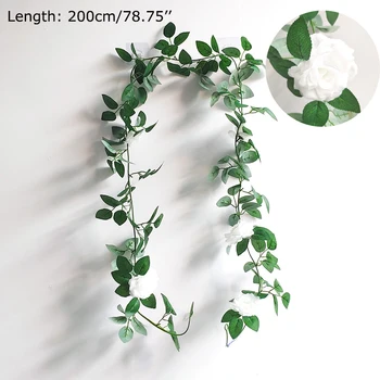 artificial lianas de la Primavera Verano de hojas Verdes flor de plástico Rattans Para la fiesta en casa decorativos