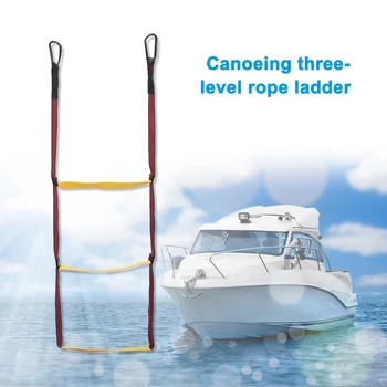 Ayudar Embarque Escalera de Cuerda de Nylon de el Barco de la Escalera de Cuerda de Extensión Ligero Reforzado con Costura para Bote Inflable Kayak, Lancha