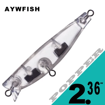 AYWFISH 10PCS / Lot 2.36 EN 9.3 G Sin pintar Artificial Popper Cebos Personalizado Hundimiento Señuelos de Pesca Espacios en blanco Para el Pescado Abordar BRICOLAJE