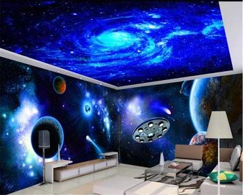 beibehang 3D grande y gruesa tela de seda de papel de pared fría del universo de estrellas del espacio temático de fondo de papel de parede 3d fondo de pantalla behang
