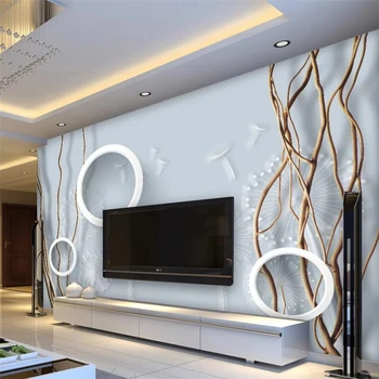 beibehang 3d moderno fondo de pantalla de árbol de branche relieve de diente de león de arte papier peint pared de fondo de la moda de la decoración del hogar fondo de pantalla
