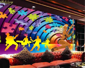 beibehang de encargo de la foto de fondo de pantalla hermoso colorido clases de baile de tubo de hermoso color de la barra KTV fondo de la pared de artículos de decoración para el hogar