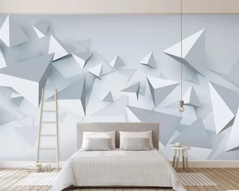 beibehang de encargo de papel de pared moderno minimalista estéreo abstracto geométrico de líneas Nórdicos sofá de la sala de fondo fondo de pantalla en 3d