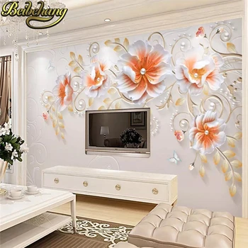 beibehang foto de fondo de pantalla para las paredes 3d Arte de lotus moderna minimalista sala de estar TV en relieve telón de fondo del mural de la pared de artículos de decoración para el hogar
