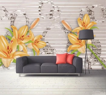 beibehang Personalizar fondo de pantalla Hermosa Acristalamiento Lily Mural de Salón de TV de Fondo de la Decoración del Hogar de la Pintura y Papel de Pared
