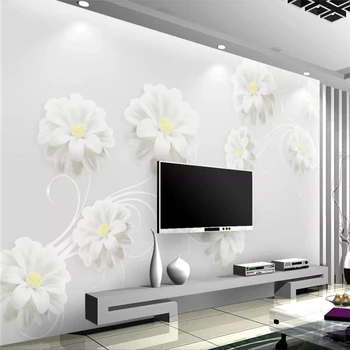 beibehang un fondo de pantalla Personalizado en 3D minimalista moderno de crisantemo blanco de TV fondo pared de la sala de estar dormitorio restaurante wallpaper