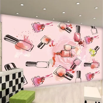 beibehang un fondo de pantalla Personalizado en 3d foto del mural de la rosa de esmalte de uñas de fondo de la pared del salón de belleza de uñas decoración de la tienda 3d fondo de pantalla
