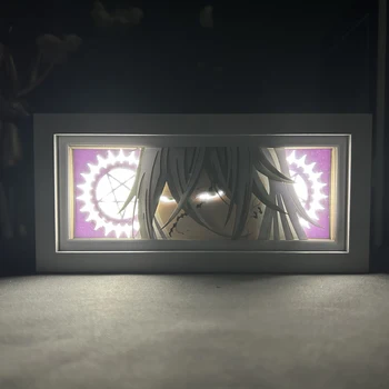 Black Butler Enterrador de la Lámpara para Hoom de la Decoración de la caja de luz LED 3D de Corte de Papel Diy Lámpara de Mesa Anime Manga de la caja de Luz Dropshipping