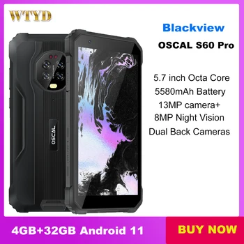 Blackview OSCAL S60 Pro 5.7 pulgadas Android 11 4 GB+32 GB Impermeable Resistente Teléfono 5580mAh Octa Core 4G NFC del Smartphone
