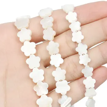 Blanco Natural de Concha de Perla Perlas de Ciruela Forma Suelta Espaciador Perlas De BRICOLAJE, Joyería de la Pulsera de Dijes Aretes Accesorios de 15