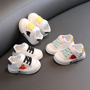 Blanco Zapatos Casual Para Bebé Recién nacido Niño Niña Niños los Niños Blancos de Deporte Zapatos de Niño Zapatos para Caminar 0-2años