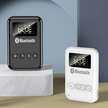 Bluetooth 5.0 Transmisor-Receptor de Adaptador LED Digital de la Pantalla del Transmisor de FM Auriculares Altavoces de Audio Adaptador Para el Coche en Casa