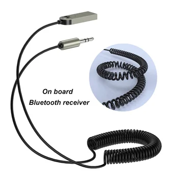 Bluetooth del coche Aux Adaptador Inalámbrico de Coche manos libres Bluetooth Receptor de Audio USB a 3.5 mm Jack de Audio Adaptador de Música para Coche Altavoces