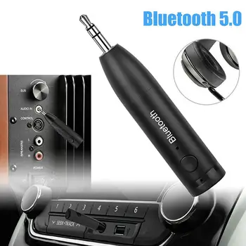 Bluetooth del coche compatible con 5.0 Receptor Inalámbrico de Audio Aux de Música Estéreo de 3,5 mm de Salida de Audio para el Hogar Adaptador