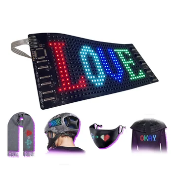 Bluetooth Programable Señal RGB Flexible LLEVÓ Display16*32 Pixs Módulo de la Matriz Signo De LED Máscara de la Pantalla LED de la Tapa de la Bolsa de Camiseta DIY