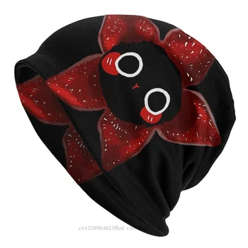Bonnet Sombreros Gato Negro Lindo Y Señor de los Hombres de las Mujeres Demogorgon Invierno Cálido Diseño de Tapa Skullies Gorras Gorras