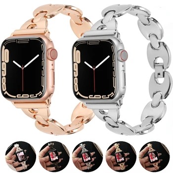 Brazalete de Metal de la correa Para el Apple watch 8 7 45 mm 41 mm Ultra 49 mm Reloj de acero inoxidable de la pulsera Para el iwatch 6 5 4 SE 44 mm 42 mm 40 mm