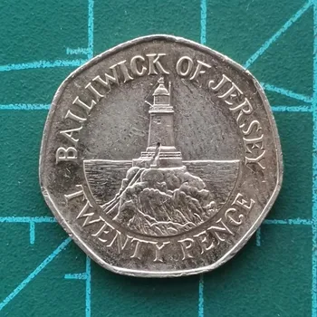 Británica De Jersey De 20 P100% Moneda Original